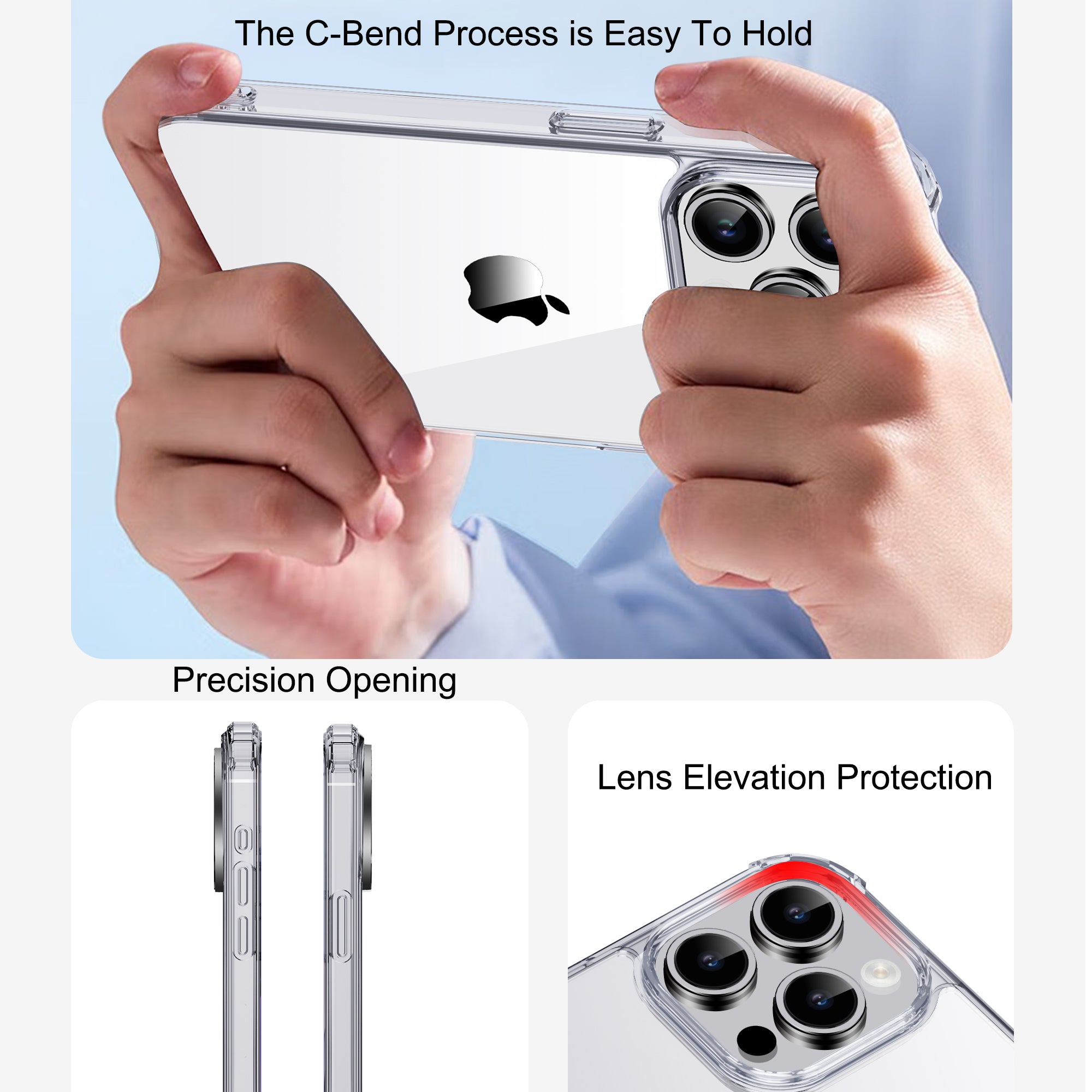Transparentní pouzdro na telefon IPAKY pro iPhone 15 Pro Hard PC TPU rám Kryt na telefon proti pádu Transparentní pouzdro na telefon IPAKY pro iPhone 15 Pro Hard PC TPU rám Kryt na telefon proti pádu